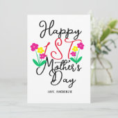 Eenvoudig en Chic | Bloemengeschenk voor eerste Mo Feestdagenkaart (Staand voorkant)