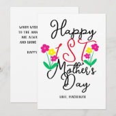 Eenvoudig en Chic | Bloemige eerste Moederdag Cade Feestdagenkaart (Voorkant / Achterkant)