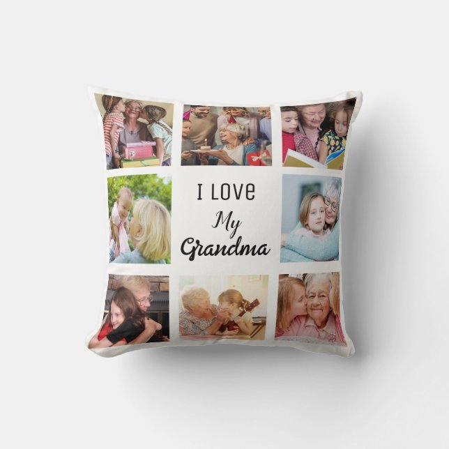 Eenvoudig en Chic| Fotocollage voor oma Kussen (Voorkant)
