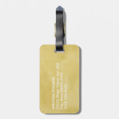 Eenvoudig en Chic Goldenrod Yellow Monogram en naa Bagagelabel (Achterkant verticaal)
