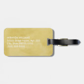 Eenvoudig en Chic Goldenrod Yellow Monogram en naa Bagagelabel (Achterkant horizontaal)