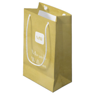 Eenvoudig en Chic Goldenrod Yellow Monogram en naa Klein Cadeauzakje