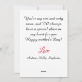 Eenvoudig en chic | Moederdag Cadeau Foto Collage Feestdagenkaart (Achterkant)