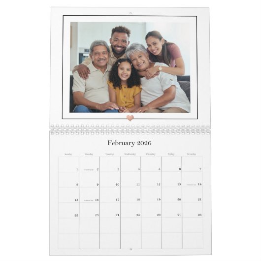 Eenvoudig en chique | Familie Hart Foto Collage 20 Kalender (Feb 2026)