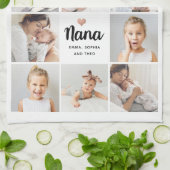 Eenvoudig en chique | Hart Fotocollage voor Nana Theedoek (Gevouwen)