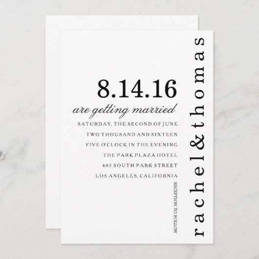 Eenvoudig en chique kaart (Voorkant / Achterkant)