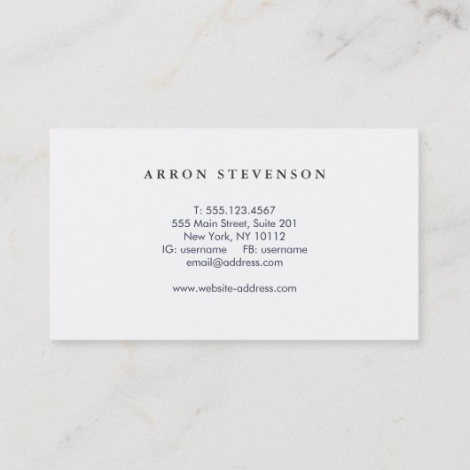 Eenvoudig en Classic White Construction Company Visitekaartje (Achterkant)