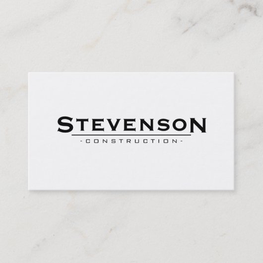 Eenvoudig en Classic White Construction Company Visitekaartje (Voorkant)