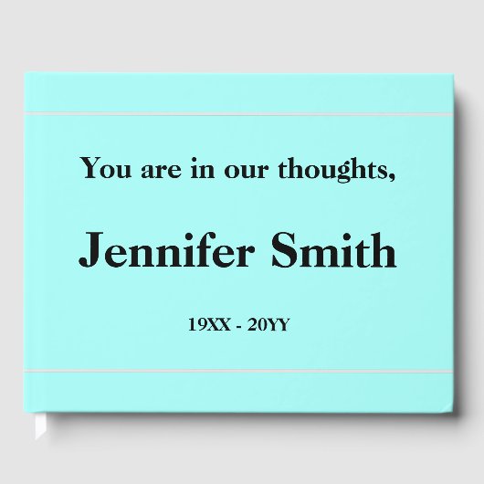 Eenvoudig en conservatief cursief gastenboek (Voorkant)