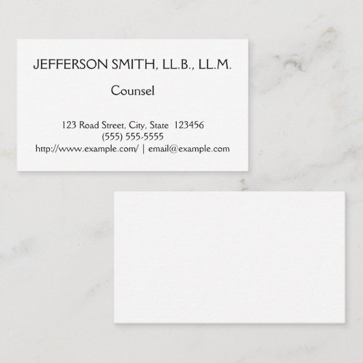 Eenvoudig en conservatief Visitekaartje (Voorkant / Achterkant)