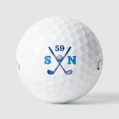 Eenvoudig en Cool Klassiek Blauw Golfers Logo Golfballen (Voorkant)