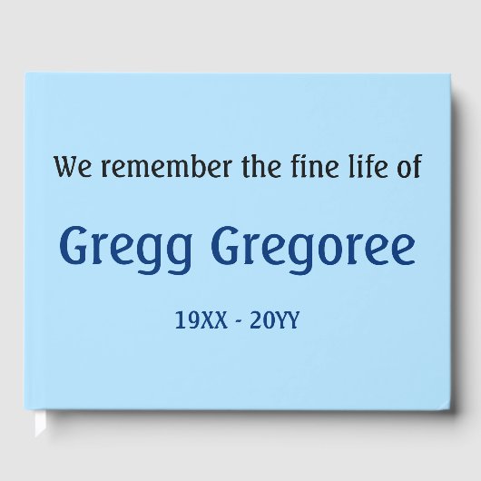 Eenvoudig en duidelijk begrafenisgastenboek gastenboek (Voorkant)