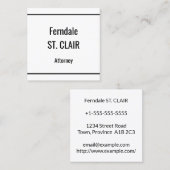 Eenvoudig en eenvoudig juridisch professioneel Vis Vierkante Visitekaartje (Voorkant / Achterkant)