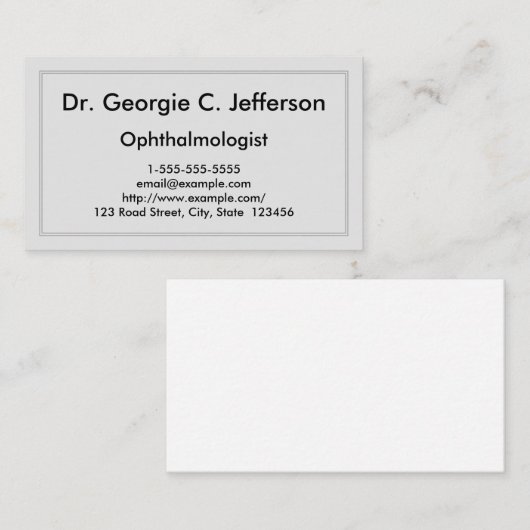 Eenvoudig en eenvoudig oogheelkundig Visitekaartje (Voorkant / Achterkant)