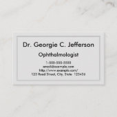 Eenvoudig en eenvoudig oogheelkundig Visitekaartje (Voorkant)