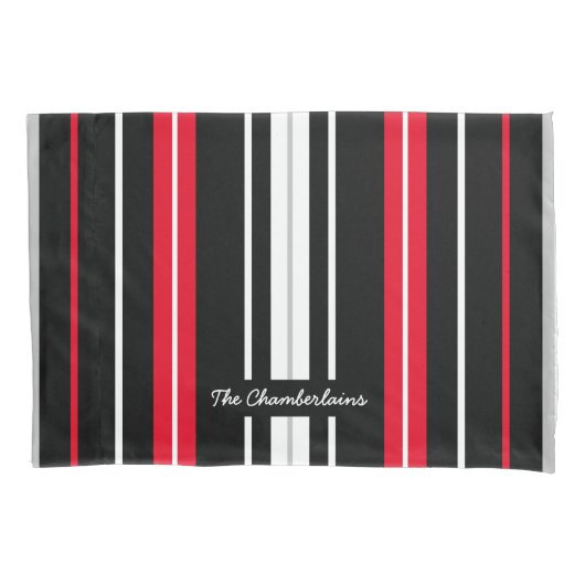 Eenvoudig en eenvoudig rood wit en zwart kussensloop (Voorkant)