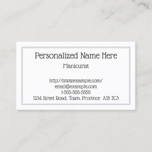 Eenvoudig en eenvoudig Visitekaartje