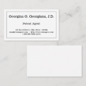 Eenvoudig en eenvoudig Visitekaartje octrooiagent (Voorkant / Achterkant)