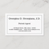 Eenvoudig en eenvoudig Visitekaartje octrooiagent (Voorkant)