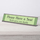Eenvoudig en eenvoudig "Zitplaats alstublieft" Bureau Naambordje (Voorkant)