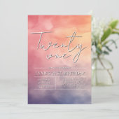 Eenvoudig en elegant 21e verjaardagsfeestje kaart (Staand voorkant)