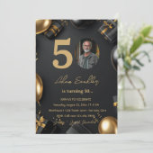 Eenvoudig en elegant 50ste verjaardagsfeest 1 kaart (Staand voorkant)