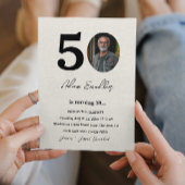 Eenvoudig en elegant 50ste verjaardagsfeest Canva Kaart