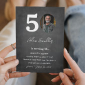 Eenvoudig en elegant 50ste verjaardagsfeest grijs kaart