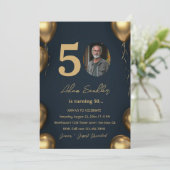 Eenvoudig en elegant 50ste verjaardagsfeest kaart (Staand voorkant)