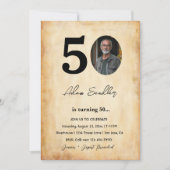 Eenvoudig en elegant 50ste verjaardagsfeest kaart (Voorkant)