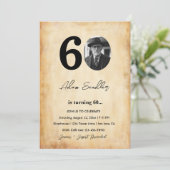Eenvoudig en elegant 60e verjaardagsfeest kaart (Staand voorkant)