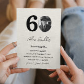 Eenvoudig en elegant 60ste verjaardagsfeest Canva Kaart