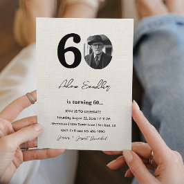 Eenvoudig en elegant 60ste verjaardagsfeest Canva Kaart