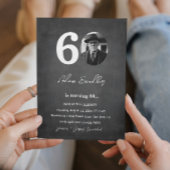 Eenvoudig en elegant 60ste verjaardagsfeest grijs kaart