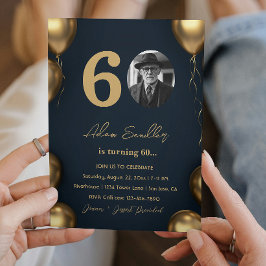 Eenvoudig en elegant 60ste verjaardagsfeest kaart