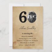 Eenvoudig en elegant 60ste verjaardagsfeest rustie kaart (Voorkant)