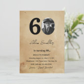 Eenvoudig en elegant 60ste verjaardagsfeest rustie kaart (Staand voorkant)