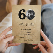 Eenvoudig en elegant 60ste verjaardagsfeest rustie kaart