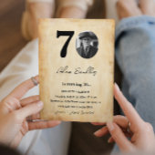 Eenvoudig en elegant 70e verjaardagsfeest kaart
