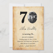 Eenvoudig en elegant 70e verjaardagsfeest kaart (Voorkant)