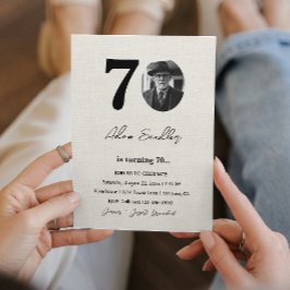 Eenvoudig en elegant 70ste verjaardagsfeest Canva Kaart