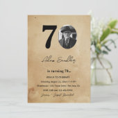 Eenvoudig en elegant 70ste verjaardagsfeest rustie kaart (Staand voorkant)