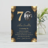 Eenvoudig en elegant 70ste verjaardagsfeestje kaart (Staand voorkant)