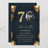 Eenvoudig en elegant 70ste verjaardagsfeestje kaart (Voorkant / Achterkant)