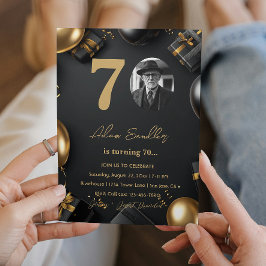 Eenvoudig en elegant 70ste verjaardagsfeestje kaart