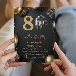 Eenvoudig en elegant 80ste verjaardagsfeest 1 kaart