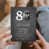 Eenvoudig en elegant 80ste verjaardagsfeest grijs kaart