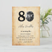 Eenvoudig en elegant 80ste verjaardagsfeest kaart (Staand voorkant)