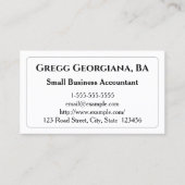 Eenvoudig en Elegant Accountant Visitekaartje (Voorkant)