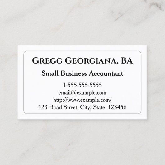 Eenvoudig en Elegant Accountant Visitekaartje (Voorkant)